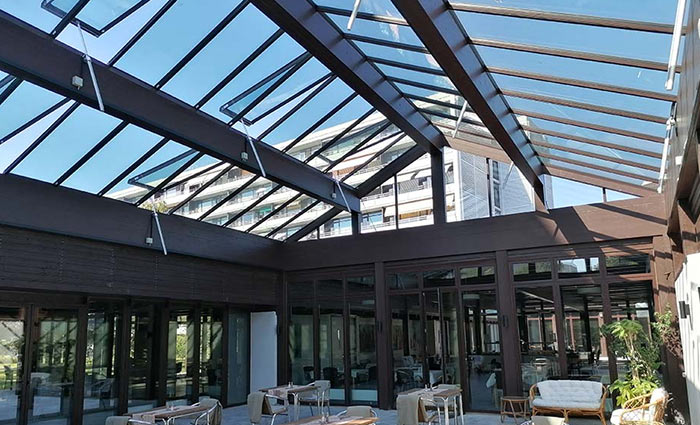 Sophie Amalie Gaarden with glass panel installation