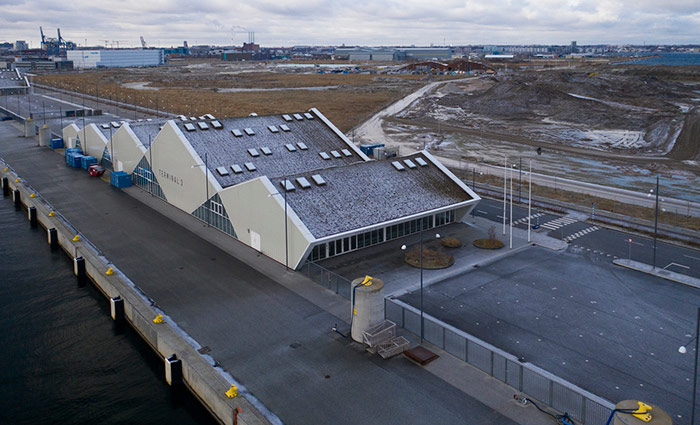 Three Nordhavn terminals with rooflight installations