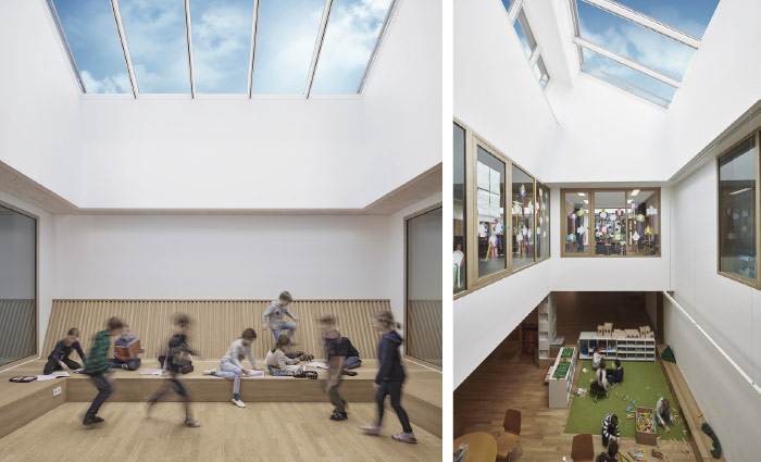 Rooflight solution with Longlight 5-30° and Northlight 25-90° modules, Campus Bütze Wolfurt, Wolfurt, Austria