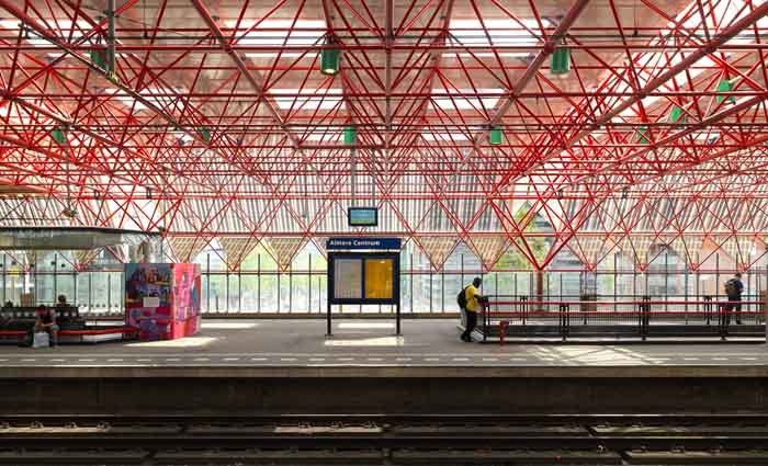 A platform at Almere Railway Station