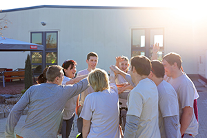A group of people forming a work team
