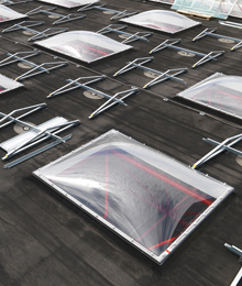 Station Almere Centrum - buitenaanzicht van Lichtkoepels