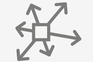 Pictogramme 'Principal avantage, liberté de conception ‘