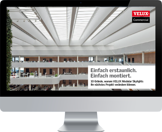 E-book: 10 Gründe, warum vorgefertigte VELUX Modular Skylights Ihr nächstes Projekt verändern