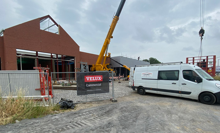 Bouwplaats bij de garage in Nandrin