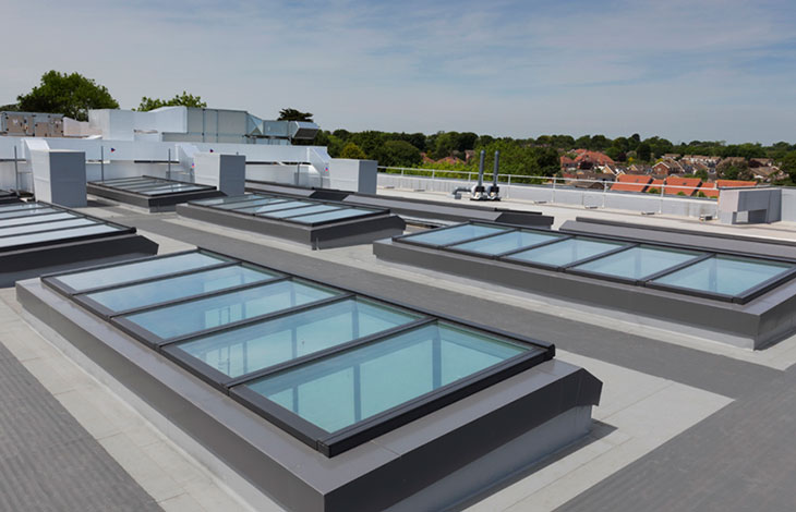 Modular skylights - seen from outside