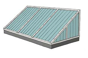 Afbeelding Grillodur® lichtstraten met lessenaarsdak