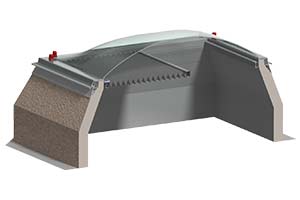 Darstellung eines internen Verschattungssystems für eine Lichtkuppel 