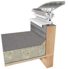 Dome Rooflight with adapter kerb fixing