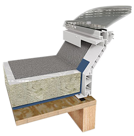 Dome Rooflight with splayed kerb fixing