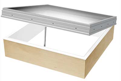 Takljuskupol i glas med komfortventilation