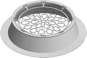 Stalen geponst rooster doorvalveiligheid
