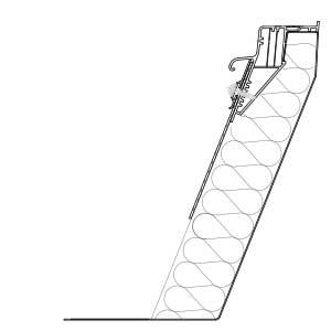 Schnittzeichnung eines 1-schaligen energieeffizienten Metall-Aufsetzkranzes