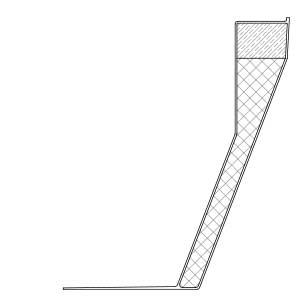 Schnittzeichnung eines 2-schaligen Aufsetzkranzes aus glasfaserverstärkten Kunststoff für den Standardeinsatz