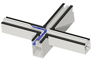Vue du système de drainage dans les profilés d’une verrière