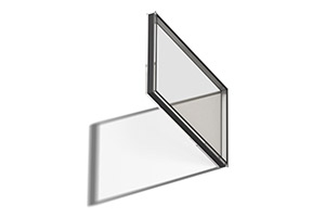 Vue d’un vitrage avec traitement faible émissivité, LowE