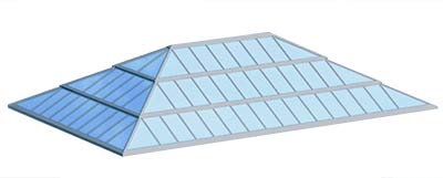 Rytterlys-glaspaneler i klink med grat-gavle