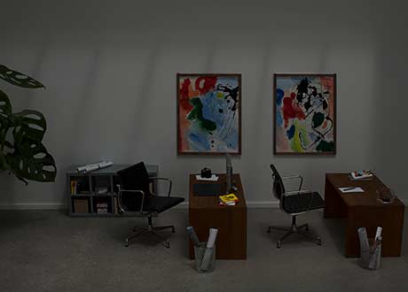 Vitrage avec revêtement à faible émissivité (LowE) avec store RMR Noir 8807 