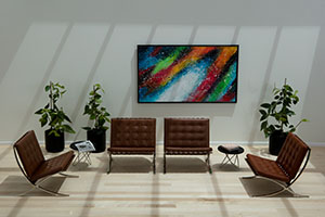 Visuele weergave van daglichtregulatie met behulp van een energiebesparende coating