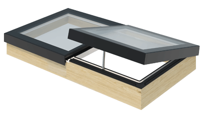 Modular Rooflights Linearlight venting module with chain actuator