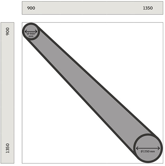 Lanterneau Modulaire Circulaire – Sur mesure .  Grille des dimensions