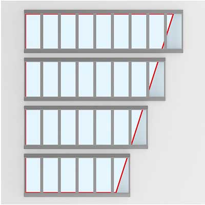 Pasmo świetlne Longlight w atrium z dostosowaniem wnęki okiennej