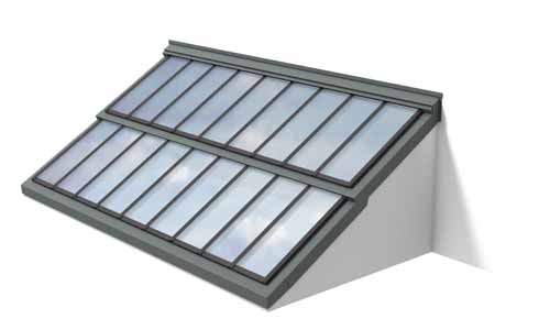 Illustration der Stufen-Sattel-Lichtband 25°