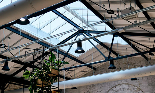 Nørrebro bibliotek i Danmark med takljusmoduler