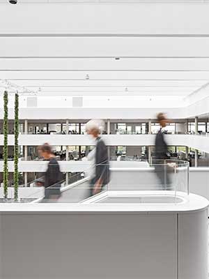 Daylit interior with skylights