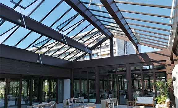 Glassroof -Glazing panels, Sofie Amalie Garden, Denmark