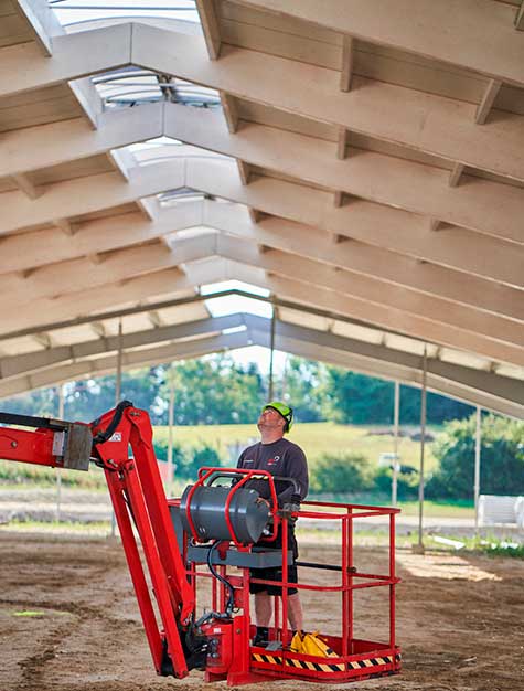 Continuous Polycarbonate Rooflights seen from inside a building