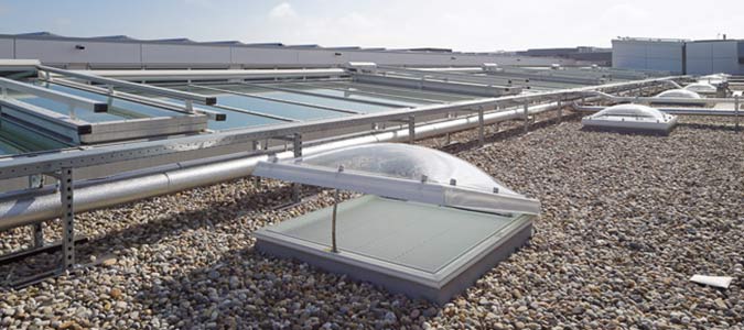 Domes rooflights, comfort ventilation