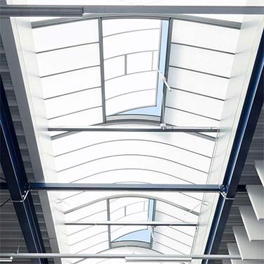 Grillodur Rooflight with ventilation, interior view